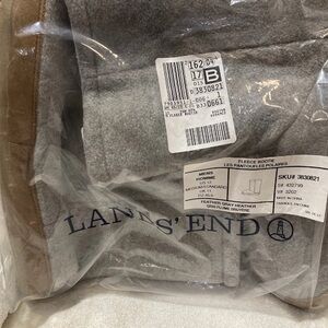 Lands' End Soft Gray Fleece leather Booties brand new, and sealed package Sz 12